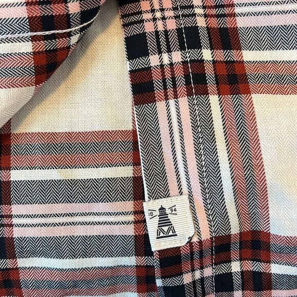 Barbour Bethwin Button Down Top Cloud Check Size 8 NWT - Picture 5 of 8